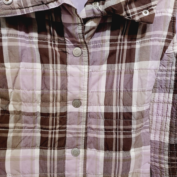 💟BandolinoBlu Plaid Puffer Vest with Lilac Lining *LARGE - Picture 11 of 14